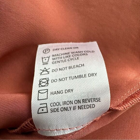 R Label Sleeveless Satin Top Blouse Relaxed Fit Rust Color Women’s L - Picture 7 of 7